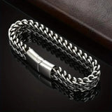 Men's Stainless Steel Braided Bracelet with Magnetic Clasp Men's Jewelry - Tophatter Daily Deals
