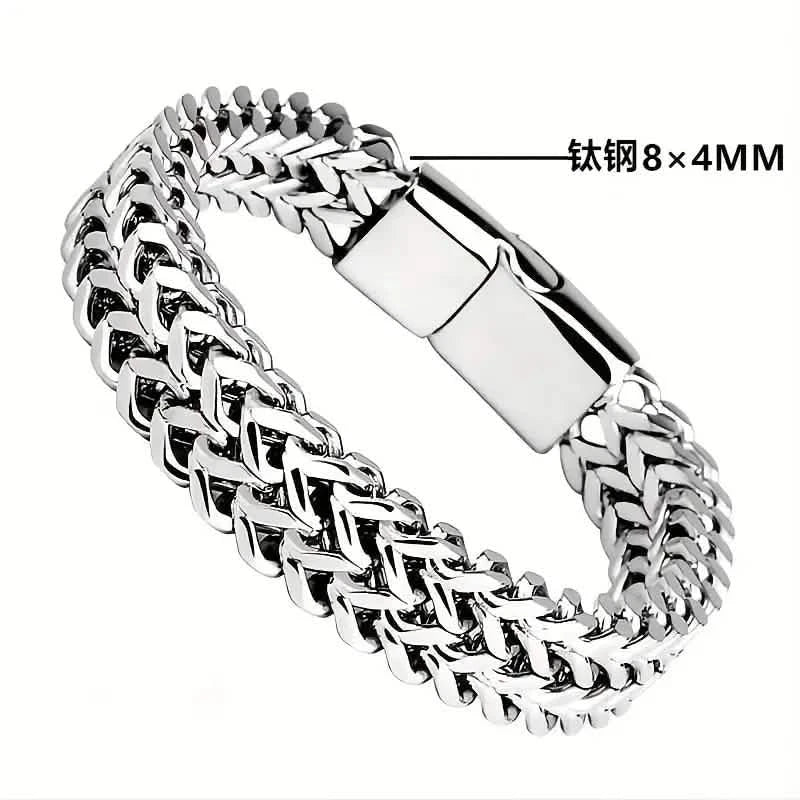 Men's Stainless Steel Braided Bracelet with Magnetic Clasp Men's Jewelry - Tophatter Daily Deals
