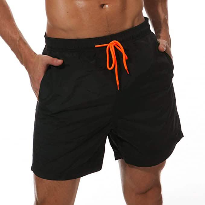 Men's Swim Trunks Quick Dry Beach Shorts with Pockets Black Men's Bottoms - Tophatter Daily Deals
