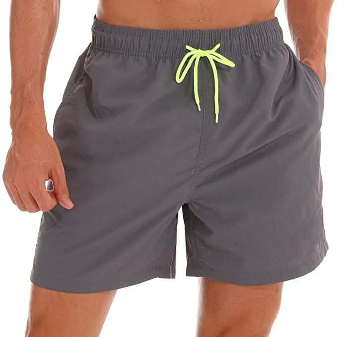 Men's Swim Trunks Quick Dry Beach Shorts with Pockets Gray Men's Bottoms - Tophatter Daily Deals