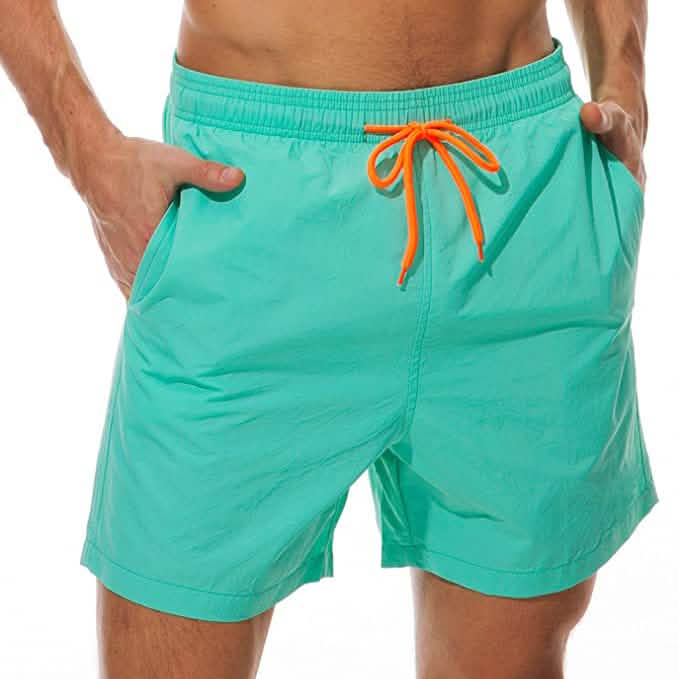 Men's Swim Trunks Quick Dry Beach Shorts with Pockets Turquoise Men's Bottoms - Tophatter Daily Deals