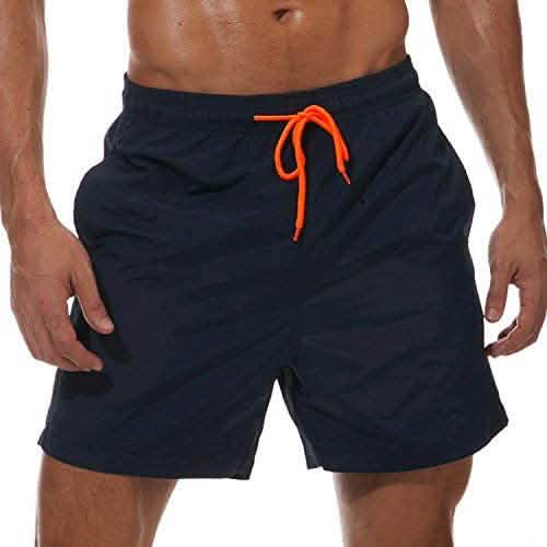 Men's Swim Trunks Quick Dry Beach Shorts with Pockets Navy Men's Bottoms - Tophatter Daily Deals