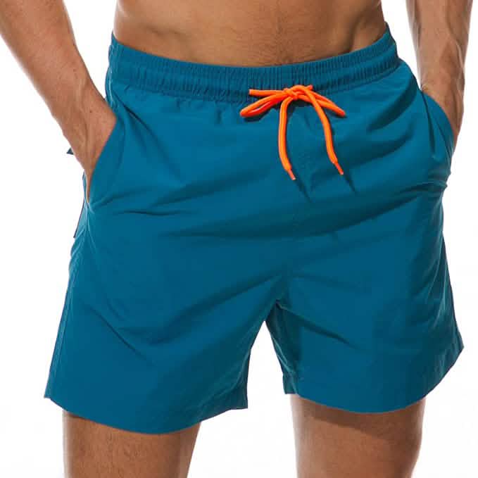 Men's Swim Trunks Quick Dry Beach Shorts with Pockets Teal Men's Bottoms - Tophatter Daily Deals