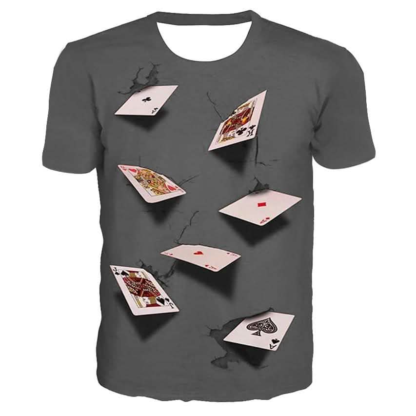 Men's T-Shirt Graphic Simulation Short Sleeve Casual Tops Gray Men's Tops - Tophatter Daily Deals