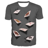 Men's T-Shirt Graphic Simulation Short Sleeve Casual Tops Gray Men's Tops - Tophatter Daily Deals