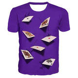 Men's T-Shirt Graphic Simulation Short Sleeve Casual Tops Purple Men's Tops - Tophatter Daily Deals