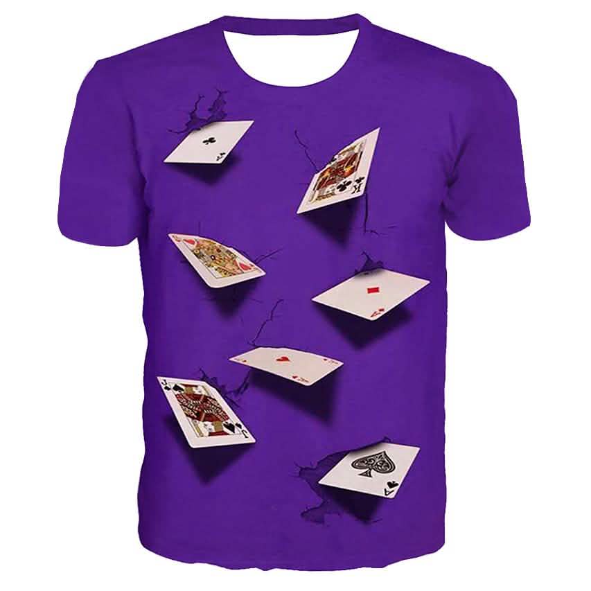 Men's T-Shirt Graphic Simulation Short Sleeve Casual Tops Purple Men's Tops - Tophatter Daily Deals