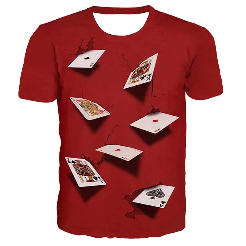 Men's T-Shirt Graphic Simulation Short Sleeve Casual Tops Red Men's Tops - Tophatter Daily Deals