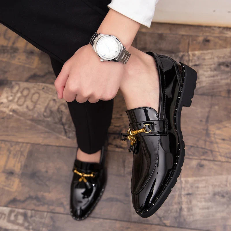 Mens Tassel Loafers Leather Shoes - Tophatter Daily Deals