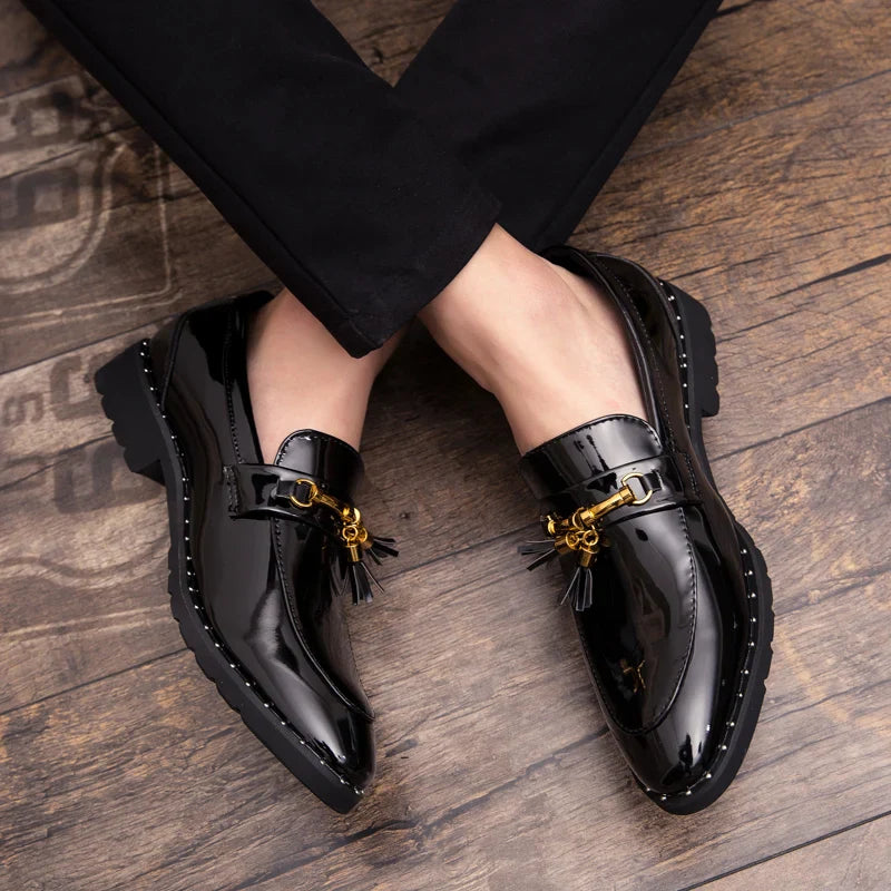 Mens Tassel Loafers Leather Shoes - Tophatter Daily Deals