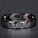 Men's Titanium Magnetic Bracelet 4-in-1 Energy Black Men's Jewelry - Tophatter Daily Deals