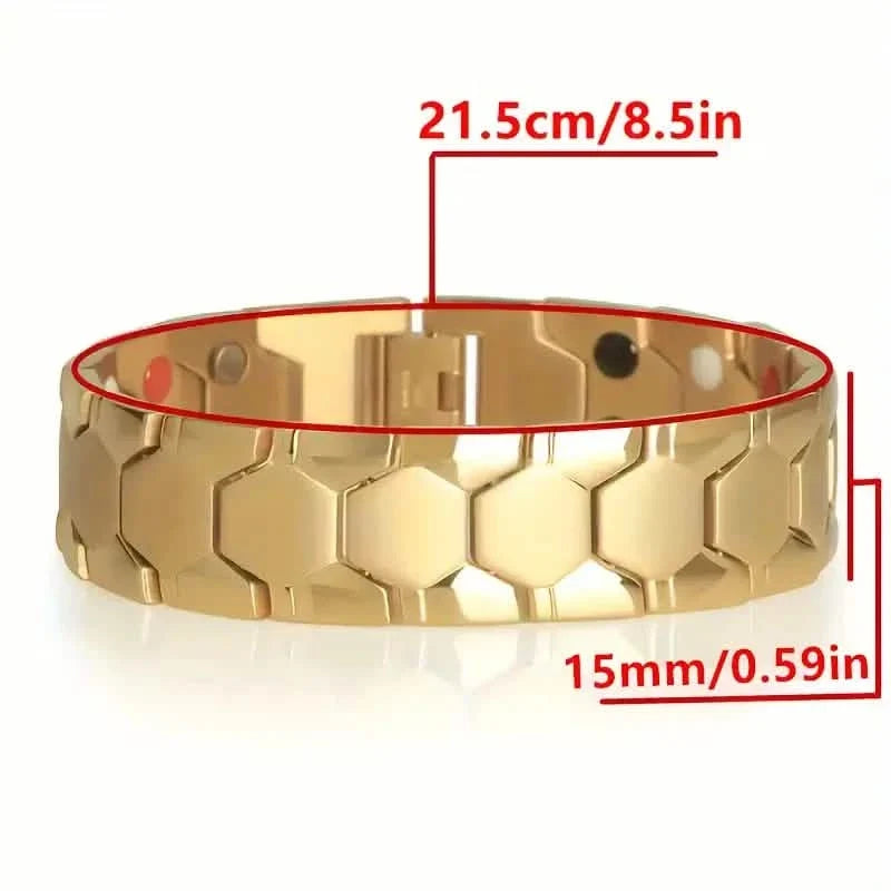 Men's Titanium Magnetic Bracelet 4-in-1 Energy Men's Jewelry - Tophatter Daily Deals