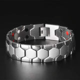 Men's Titanium Magnetic Bracelet 4-in-1 Energy Silver Men's Jewelry - Tophatter Daily Deals