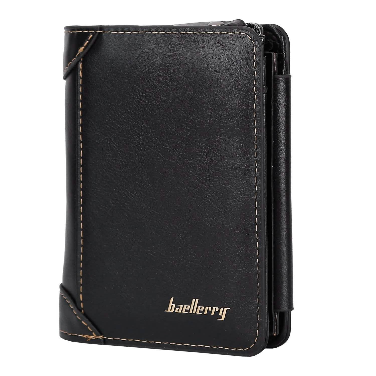 Men's Trifold Clutch Leather Wallet ID Card Holder Handbags & Wallets - Tophatter Daily Deals