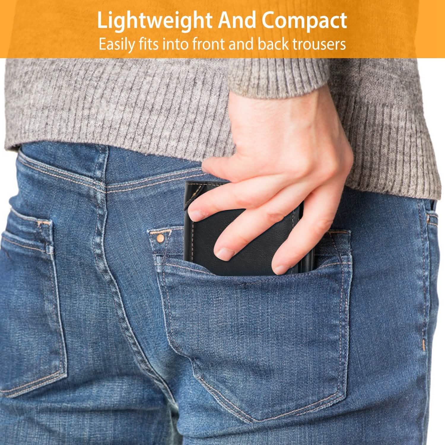 Men's Trifold Clutch Leather Wallet ID Card Holder Handbags & Wallets - Tophatter Daily Deals