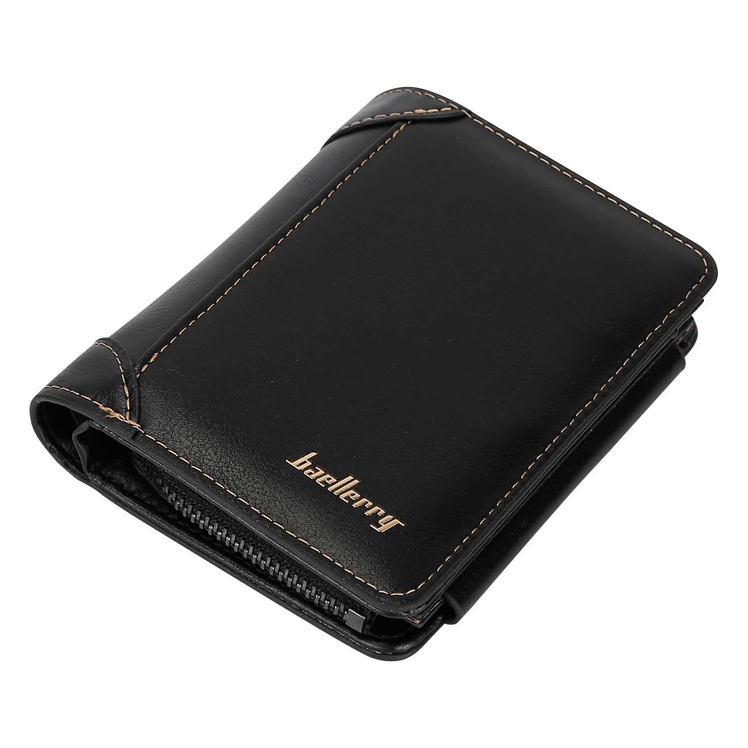 Men's Trifold Clutch Leather Wallet ID Card Holder Handbags & Wallets - Tophatter Daily Deals