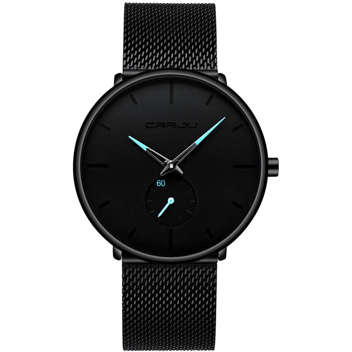 Men's Ultra-Thin Minimalist Waterproof Fashion Wrist Watch Blue Watches - Tophatter Daily Deals