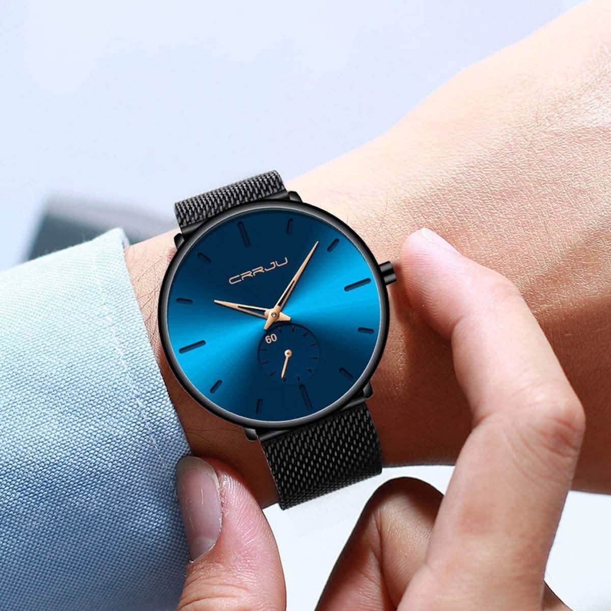 Men's Ultra-Thin Minimalist Waterproof Fashion Wrist Watch Watches - Tophatter Daily Deals