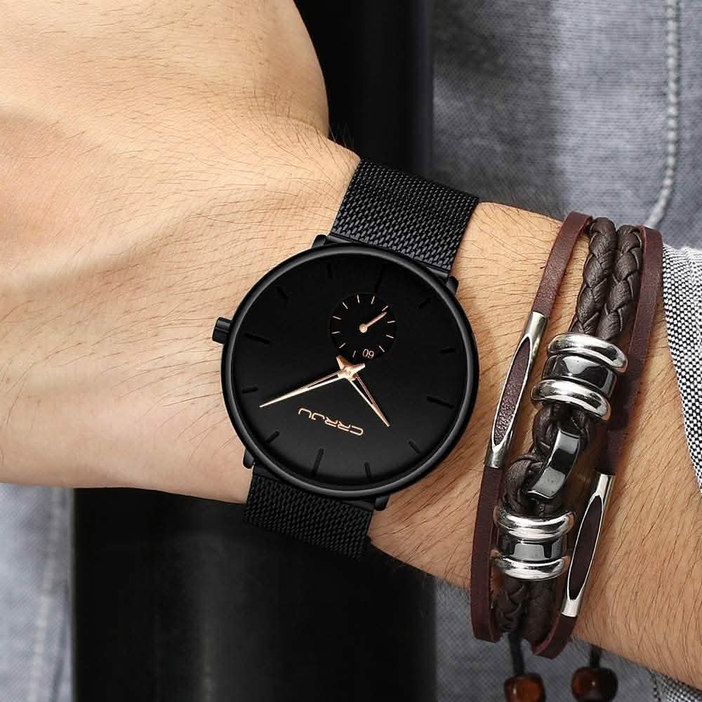 Men's Ultra-Thin Minimalist Waterproof Fashion Wrist Watch Watches - Tophatter Daily Deals