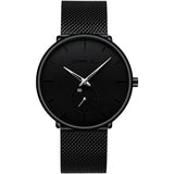 Men's Ultra-Thin Minimalist Waterproof Fashion Wrist Watch Silver Watches - Tophatter Daily Deals