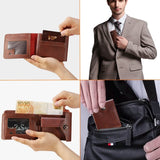 Men's Wallet PU Leather BiFold RFID Blocking Card Holder Handbags & Wallets - Tophatter Daily Deals