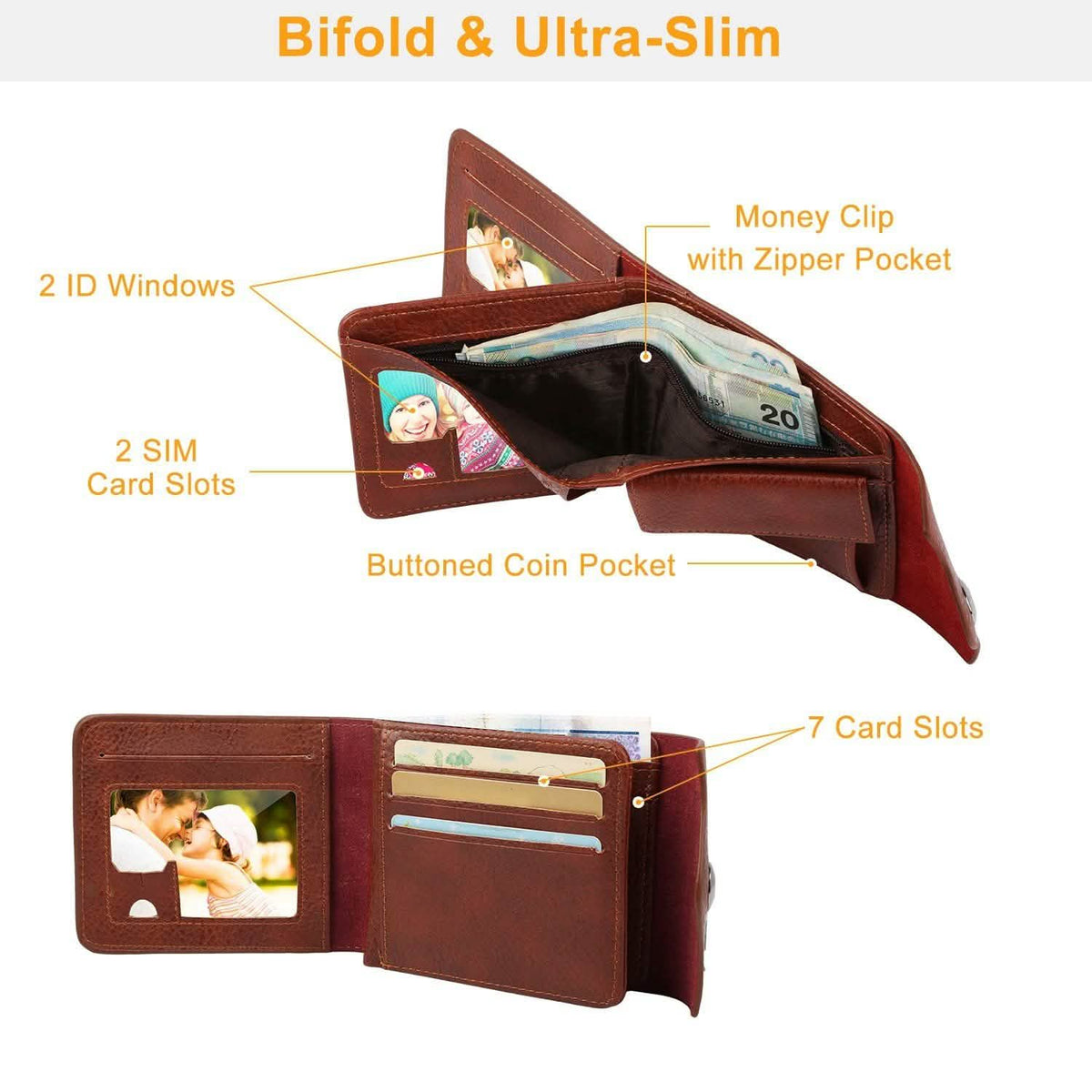 Men's Wallet PU Leather BiFold RFID Blocking Card Holder Handbags & Wallets - Tophatter Daily Deals