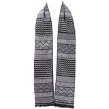 Men's Winter Cashmere Scarf Black Gray Stripe Gloves, Scarves & Earmuffs - Tophatter Daily Deals