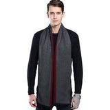Men's Winter Cashmere Scarf Gray Red Gloves, Scarves & Earmuffs - Tophatter Daily Deals