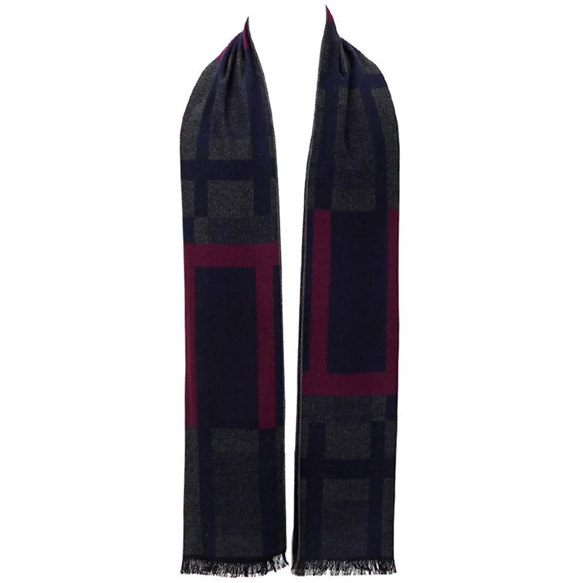 Men's Winter Cashmere Scarf Navy Stripe Gloves, Scarves & Earmuffs - Tophatter Daily Deals