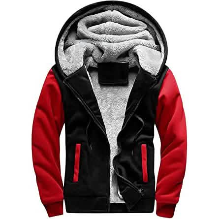 Men's Winter Clothing Apparel Hoodies Sweatshirts Black Red Men's Outerwear - Tophatter Daily Deals