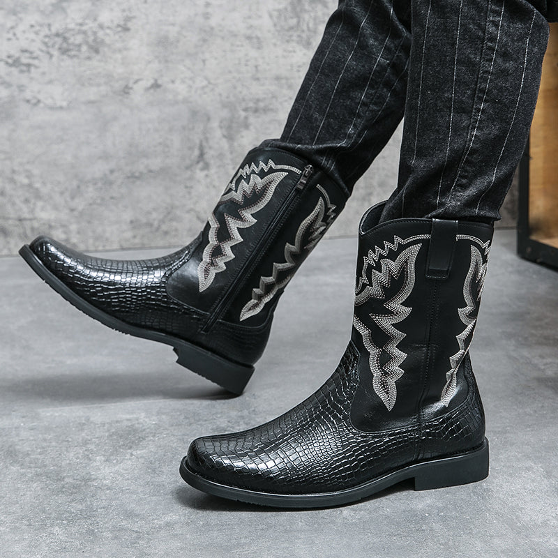 Men's Winter Crocodile Pattern Boots Boots - Tophatter Daily Deals