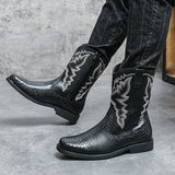 Men's Winter Crocodile Pattern Boots Boots - Tophatter Daily Deals