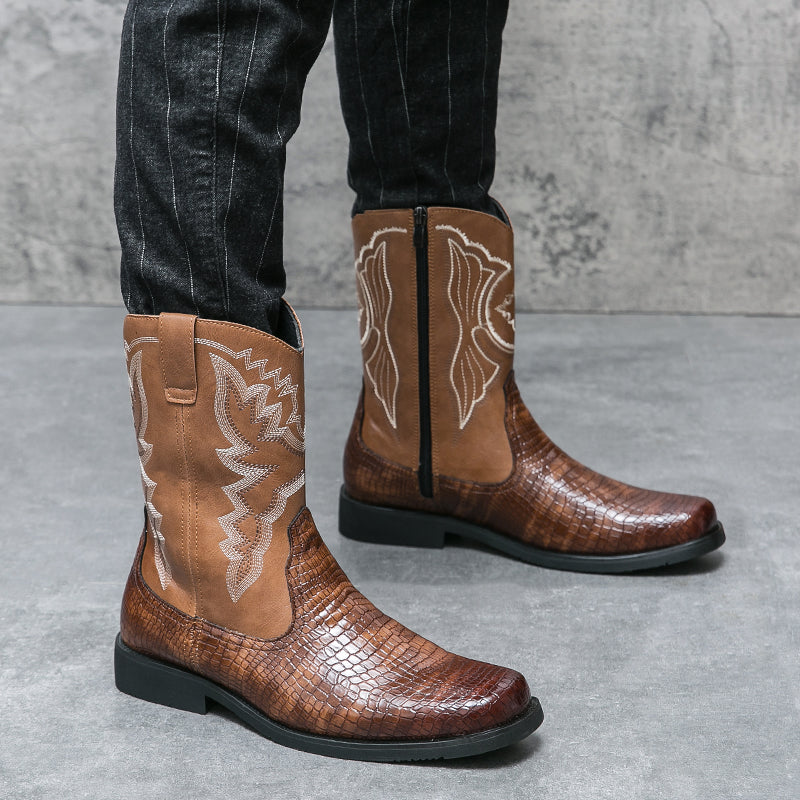 Men's Winter Crocodile Pattern Boots Boots - Tophatter Daily Deals