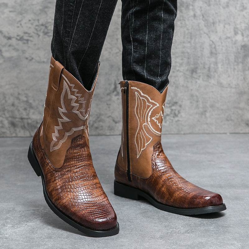 Men's Winter Crocodile Pattern Boots Boots - Tophatter Daily Deals