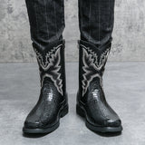 Men's Winter Crocodile Pattern Boots Boots - Tophatter Daily Deals
