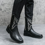 Men's Winter Crocodile Pattern Boots Boots - Tophatter Daily Deals