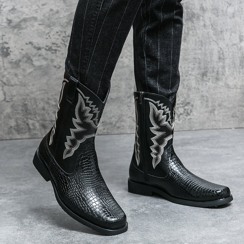 Men's Winter Crocodile Pattern Boots Boots - Tophatter Daily Deals