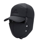 Men's Winter Thick Warm Casual Earmuffs Cap Black Hats - Tophatter Daily Deals