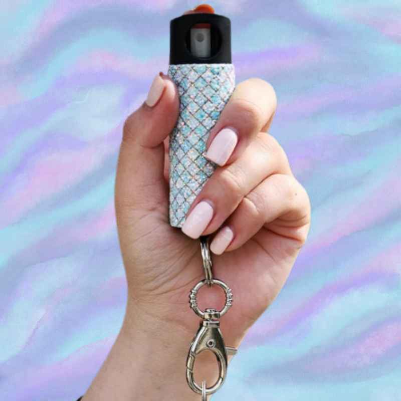 Mermaid Jeweled Bling Pepper Spray Self-Defense Keychain Pepper Spray - Tophatter Daily Deals