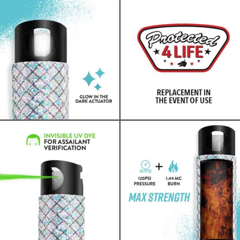 Mermaid Jeweled Bling Pepper Spray Self-Defense Keychain Pepper Spray - Tophatter Daily Deals