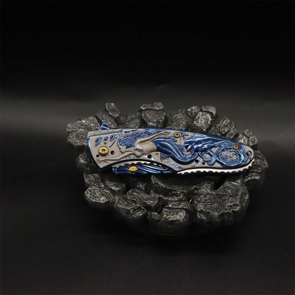 Mermaid Folding Knife Cool Collective Camping Knife - Tophatter Daily Deals