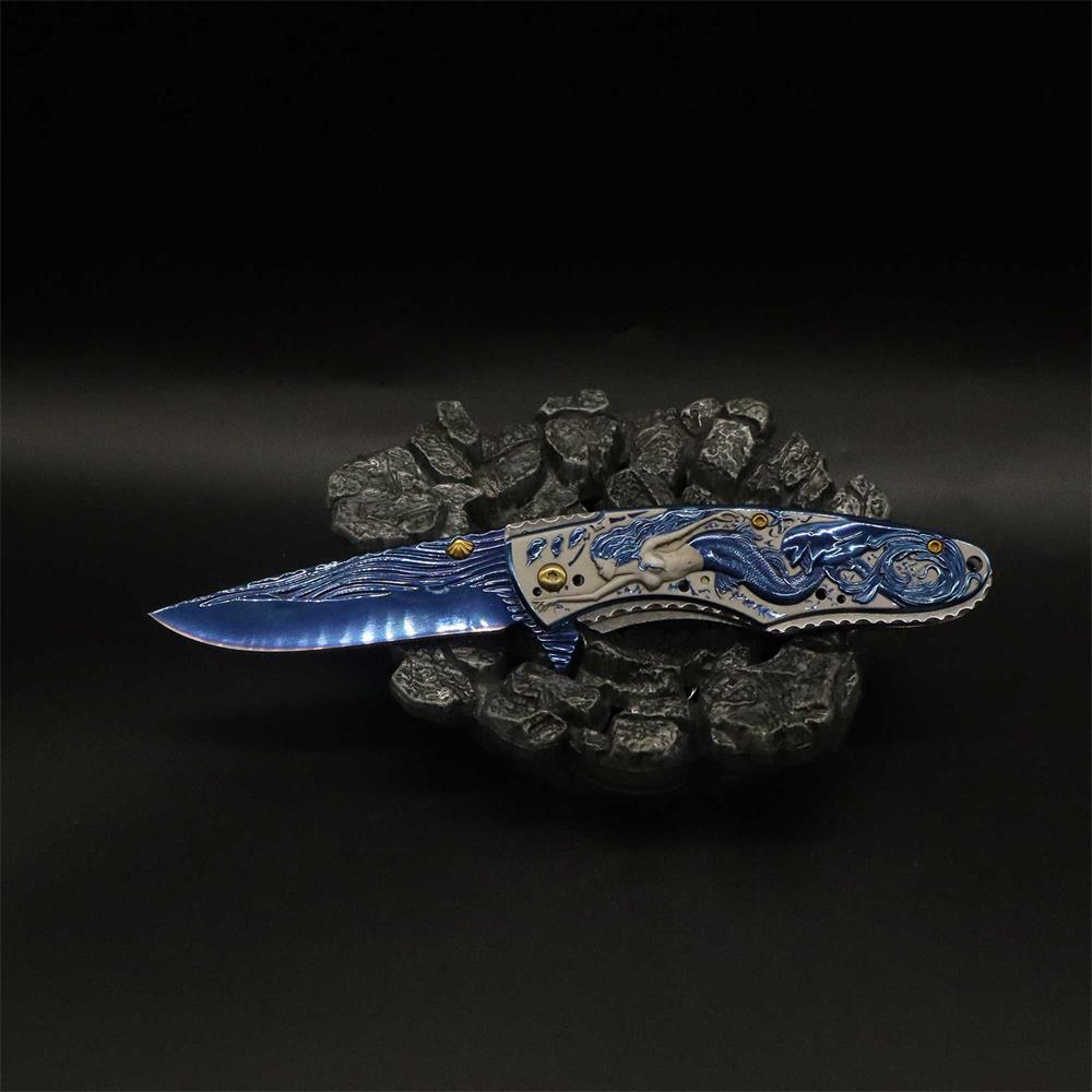 Mermaid Folding Knife Cool Collective Camping Knife - Tophatter Daily Deals