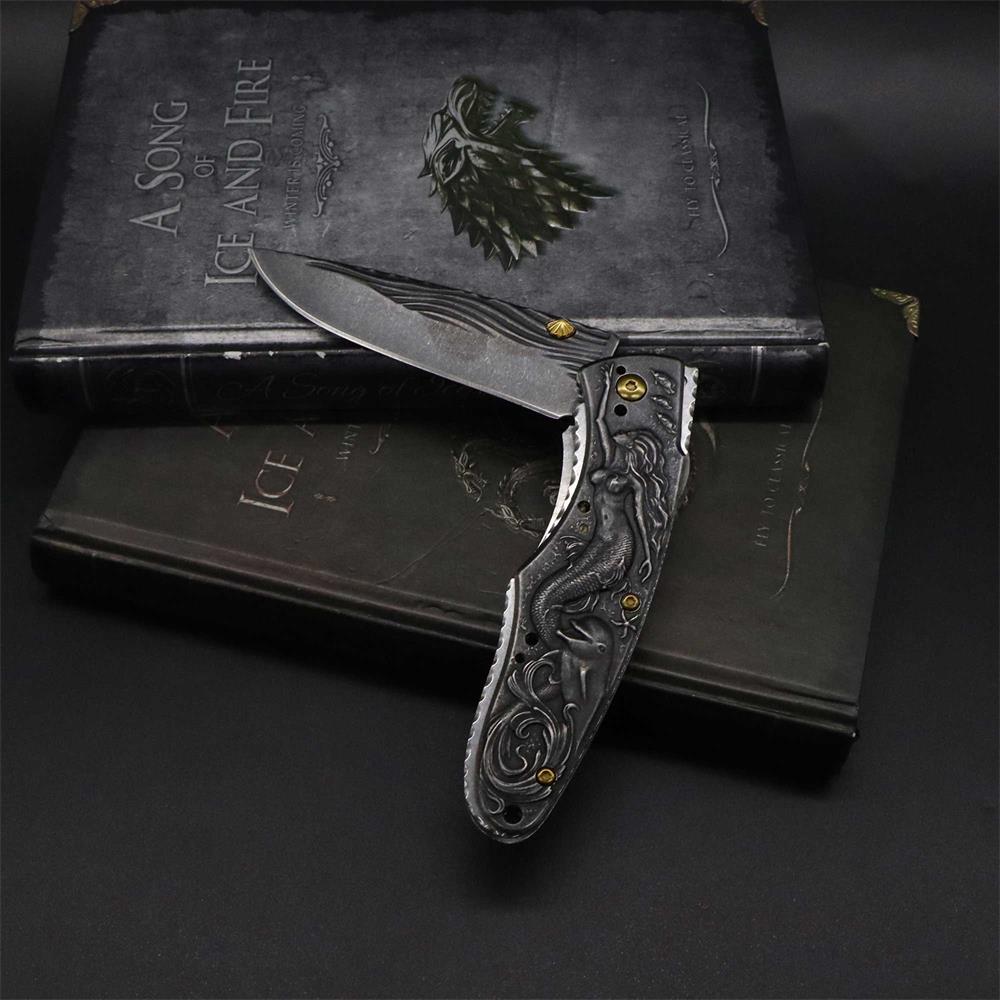 Mermaid Folding Knife Cool Collective Camping Knife - Tophatter Daily Deals