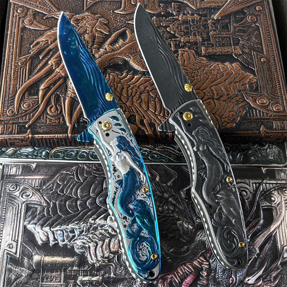 Mermaid Folding Knife Cool Collective Camping Knife - Tophatter Daily Deals