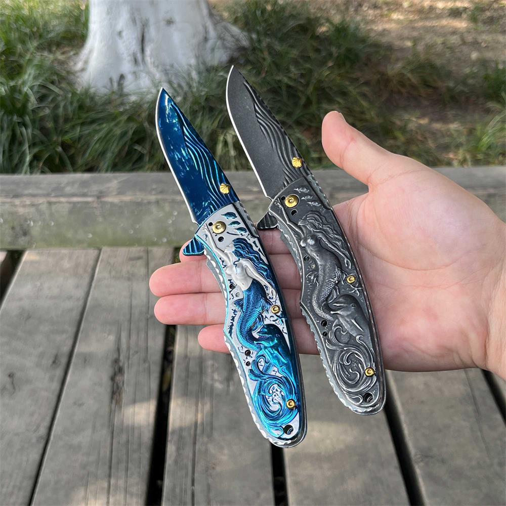 Mermaid Folding Knife Cool Collective Camping Knife - Tophatter Daily Deals