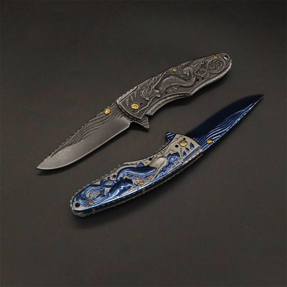 Mermaid Folding Knife Cool Collective Camping Knife - Tophatter Daily Deals