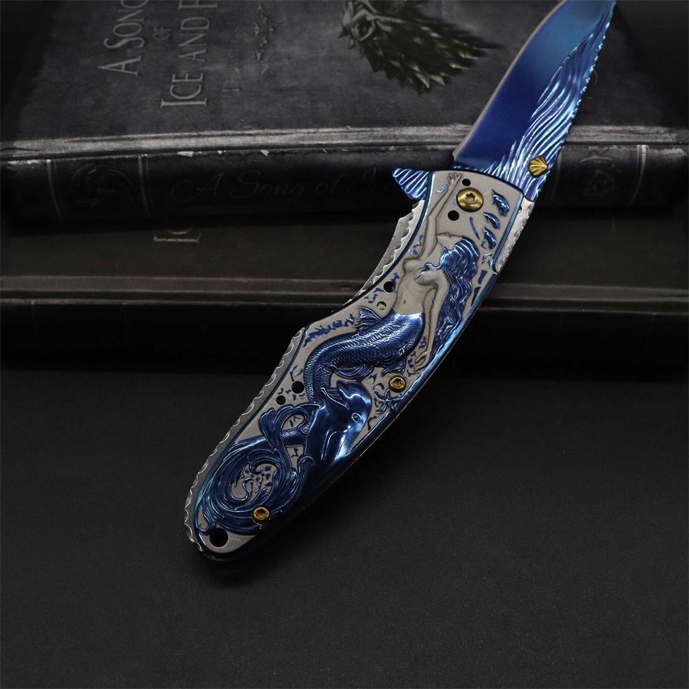 Mermaid Folding Knife Cool Collective Camping Knife - Tophatter Daily Deals