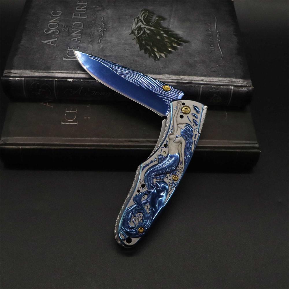Mermaid Folding Knife Cool Collective Camping Knife - Tophatter Daily Deals