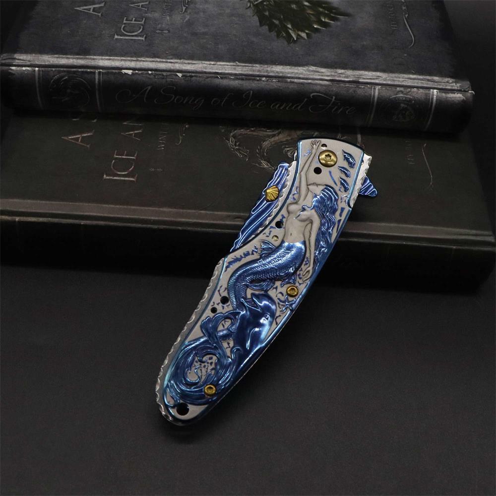 Mermaid Folding Knife Cool Collective Camping Knife - Tophatter Daily Deals