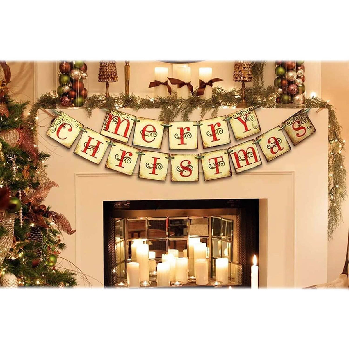 Merry Christmas Banner Home Decor Seasonal Decor - Tophatter Daily Deals